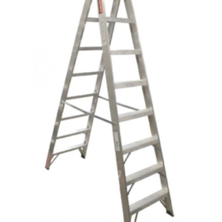 ESCALERA TIJERA DOBLE AL DE 6 PELDAÑOS TIPO II  102 Kg COLOR ALUMINIO