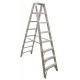 ESCALERA TIJERA DOBLE AL DE 8 PELDAÑOS TIPO II  102 Kg COLOR ALUMINIO