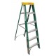 121206 ESCALERA TIJERA DE FIBRA DE VIDRIO 5 PELDAÑOS  MAS  TAPA RANURADA
